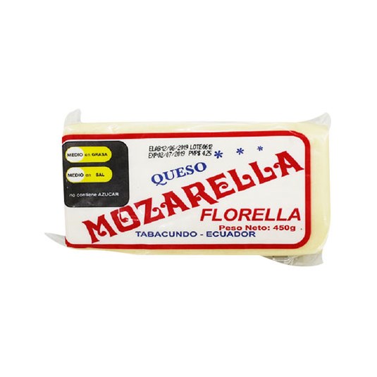 Queso Mozzarrella Económico Florella 450 Gr.