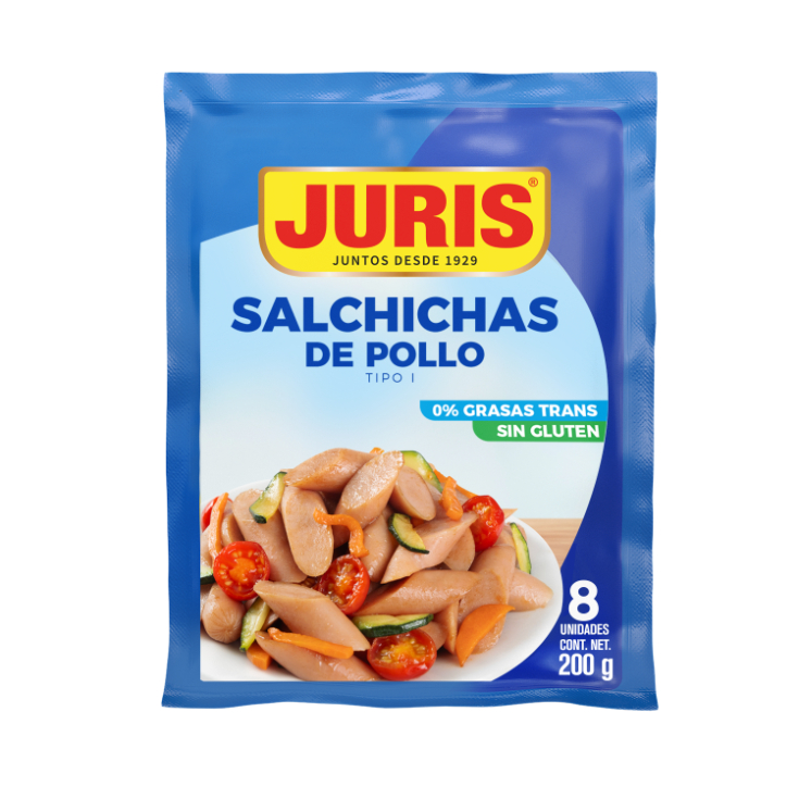Salchicha Pollo Tipo I Juris 200 Gr