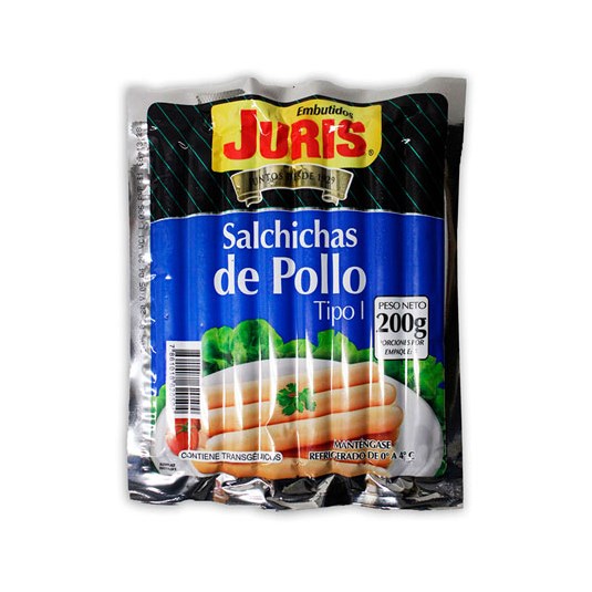 Salchicha Pollo Tipo I Juris 200 Gr