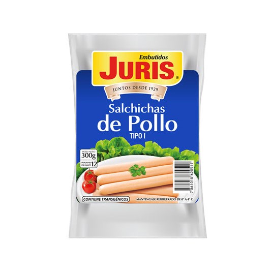 Salchicha Pollo Tipo I Juris 300 Gr