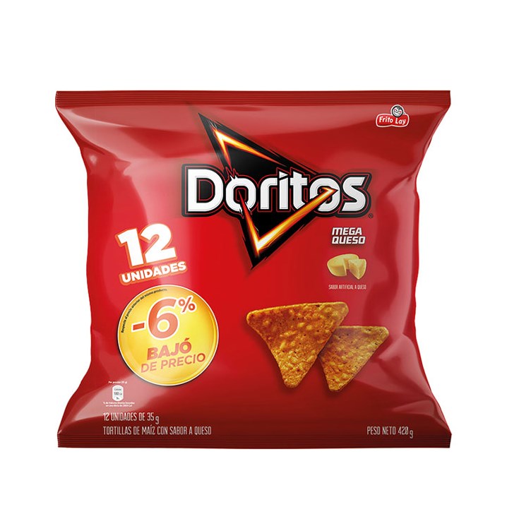 Doritos Mega Queso Almohada X 12 Uni C/U