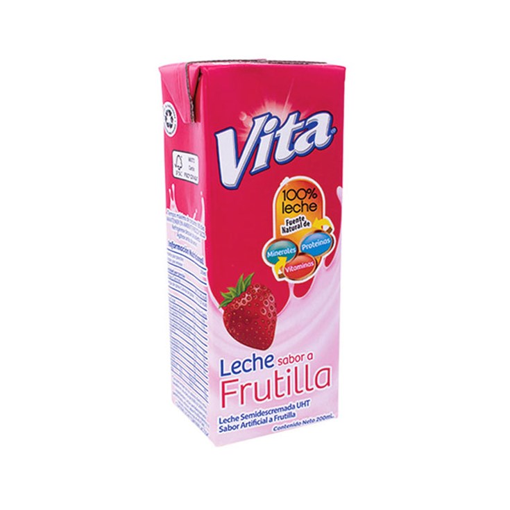 Leche Vita Sabor Frutilla 200 Ml.