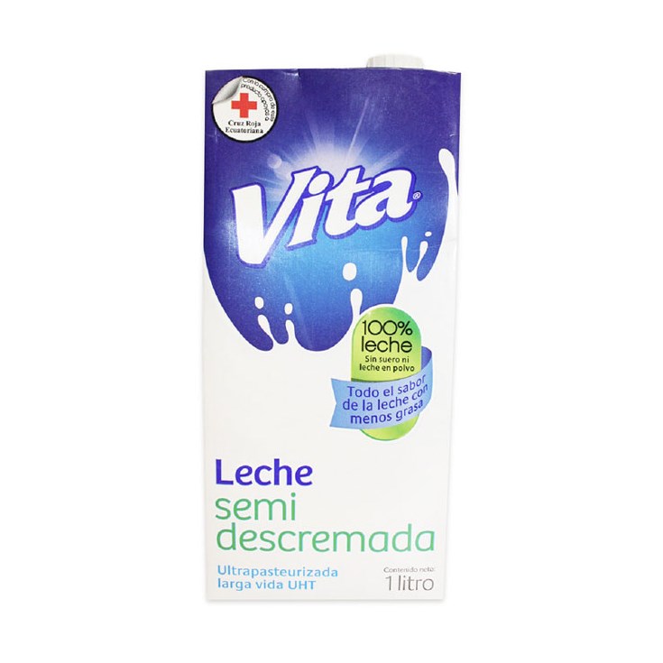 Cartón Leche Semidescremada Vita 1 Lt.