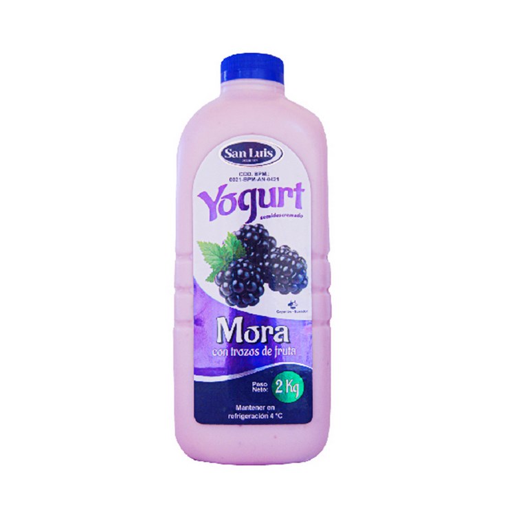 San luis yogurt sabor mora poma 2 lt.