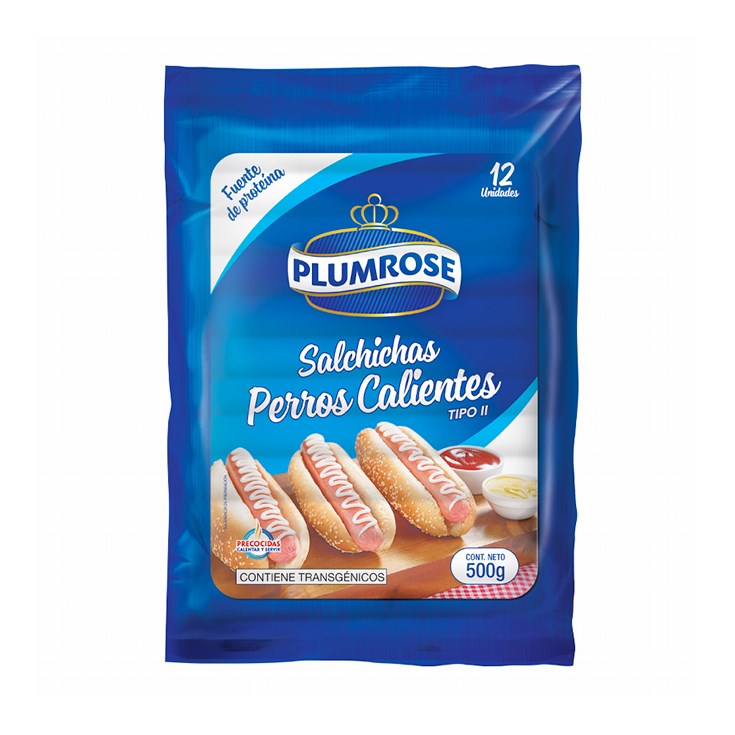 Plumrose salchicha perro caliente 500 gr.