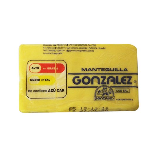 Mantequilla Con Sal Gonzalez 200 Gr