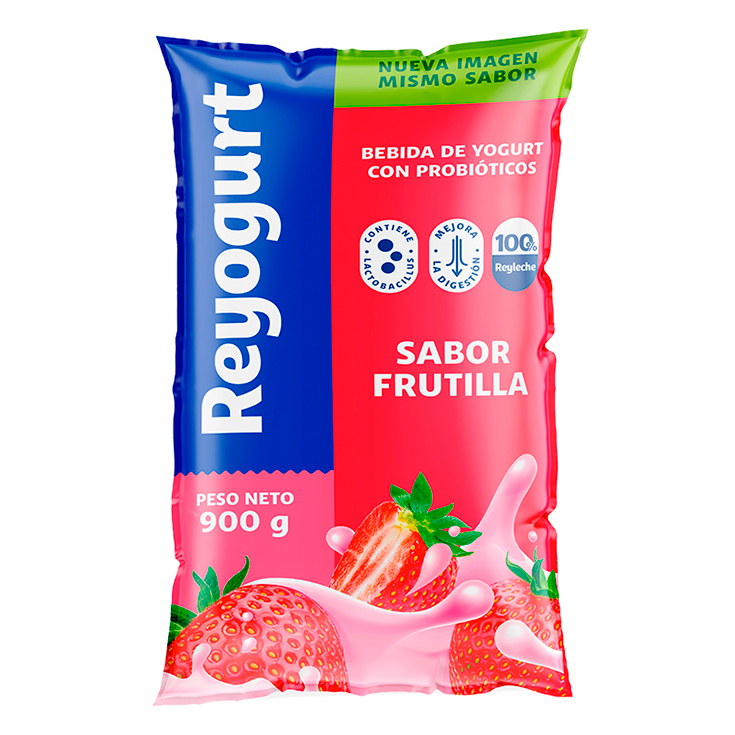 Yogurt Sabor Frutilla Reyogurt Funda 900 Ml