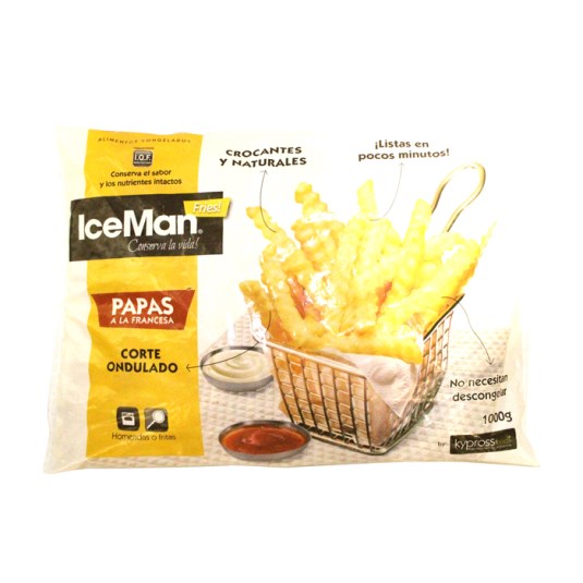 Papas Onduladas Prefritas Lord Iceman 1 Kg