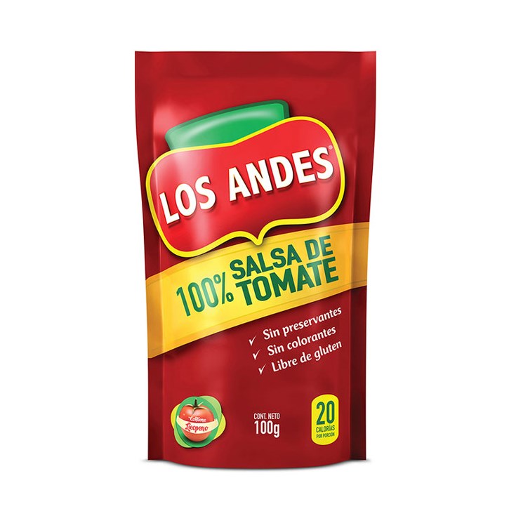 Salsa De Tomate Ecopack Los Andes 100 Gr