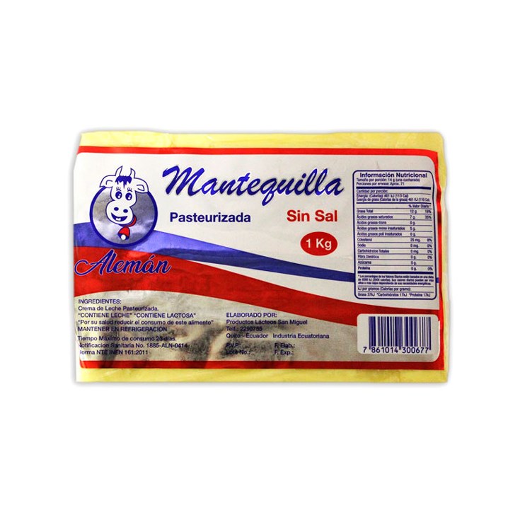 Mantequilla Sin Sal Aleman 1 Kg 