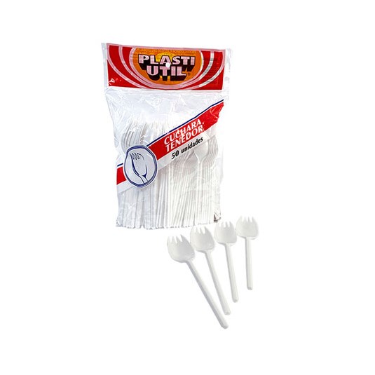 Cuchara Tenedor Plasti-Util X 50 Uni