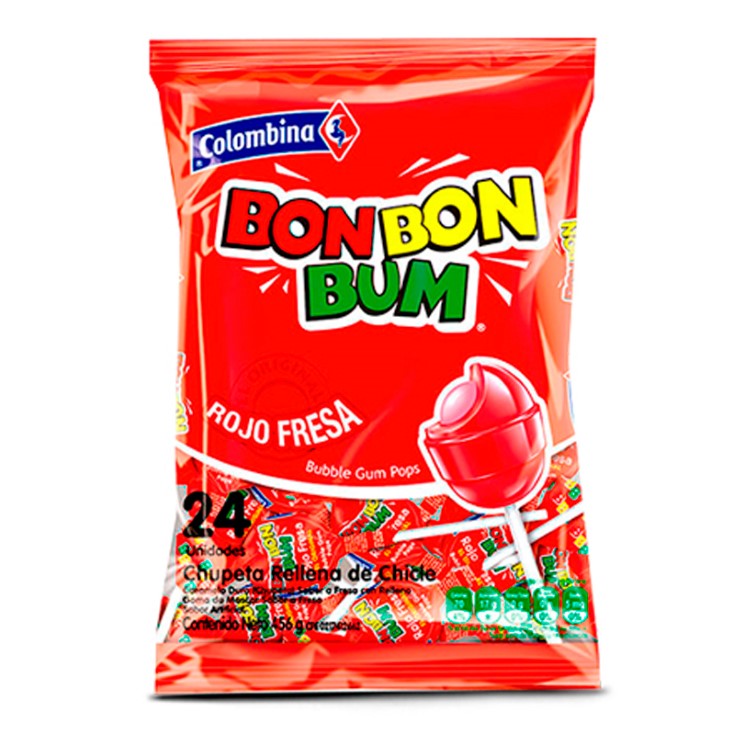 Chupete Fresa Bon Bon Bum 456 Gr