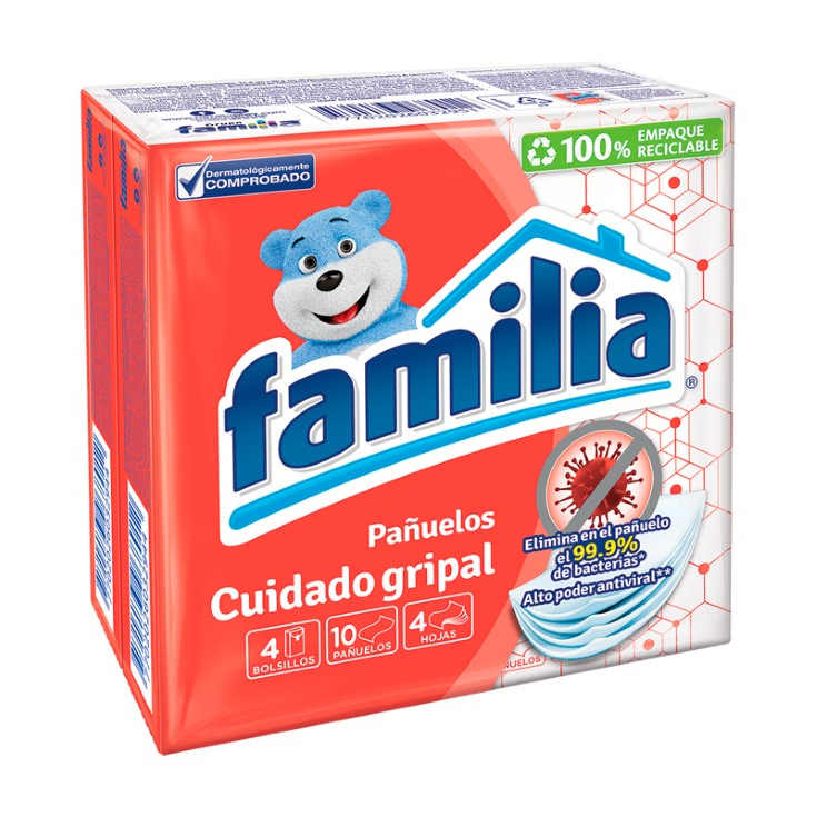 Familia Pañuelo Facial Cuidado Gripal X 4 Uni