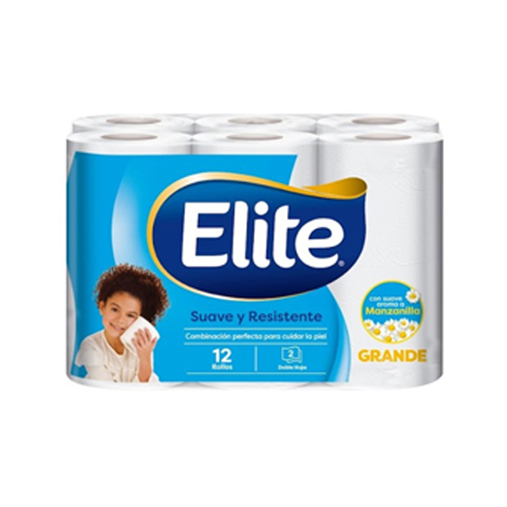 Elite Papel Higiénico Premium Soft & Strong Mega Rollo x12