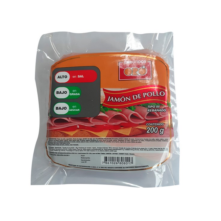 Jamón Sanduchero Oro 200 Gr