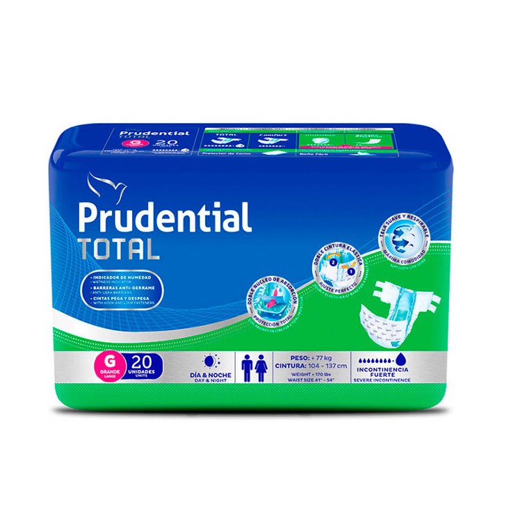 Pañal Total Adulto Grandde Prudential X 20 Un