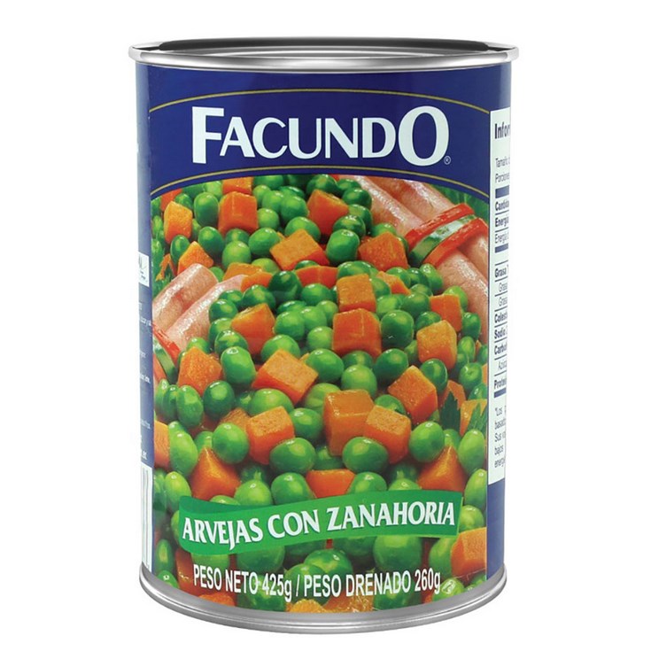 Arvejas Con Zanahoria Facundo 425 Gr