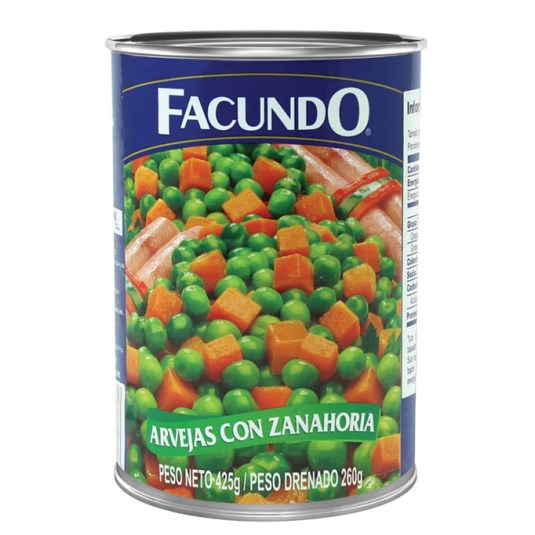 Arvejas Con Zanahoria Facundo 425 Gr