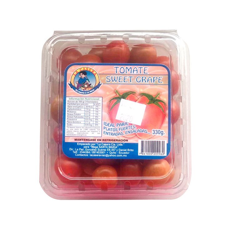 Tomate Sweet Grape Tarrina La Casera 330 Gr
