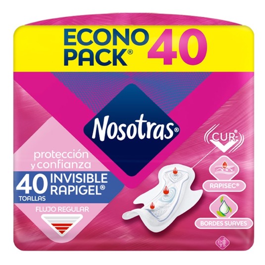 Nosotras Toallas Higiénicas Invisible Rapigel X 40 Uni