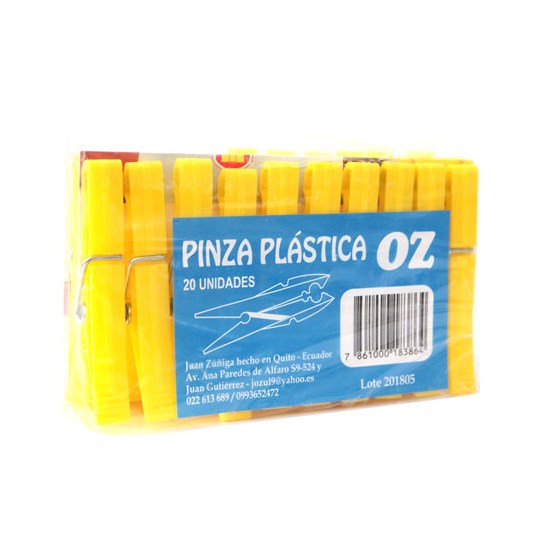 Pinza Plástica Para Ropa Oz X 20 Uni