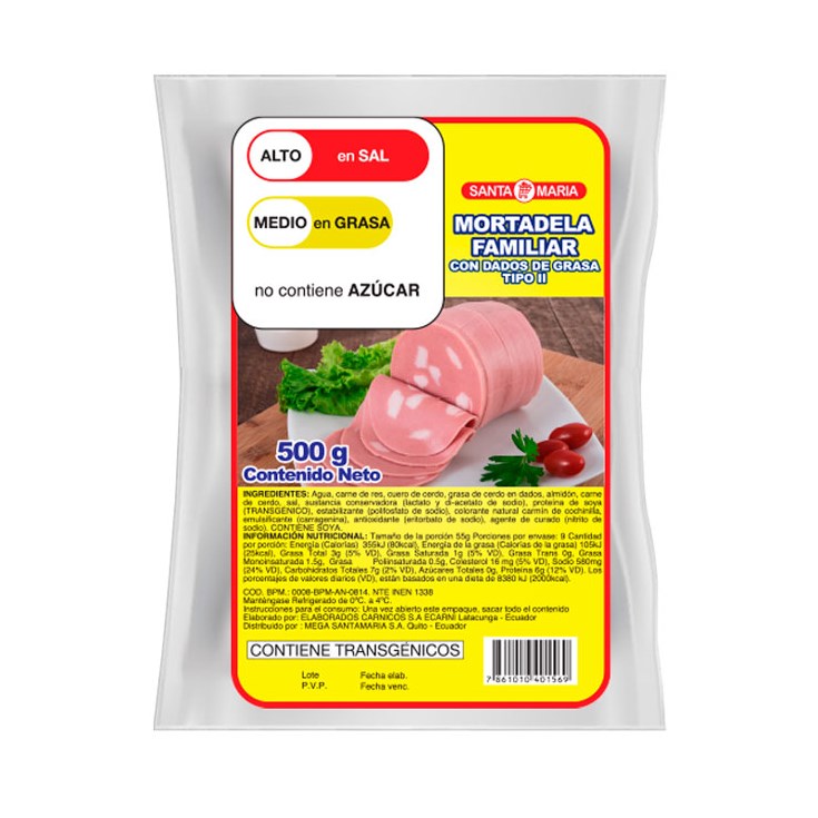 Mortadela Extra Familiar Santa Maria 500 G