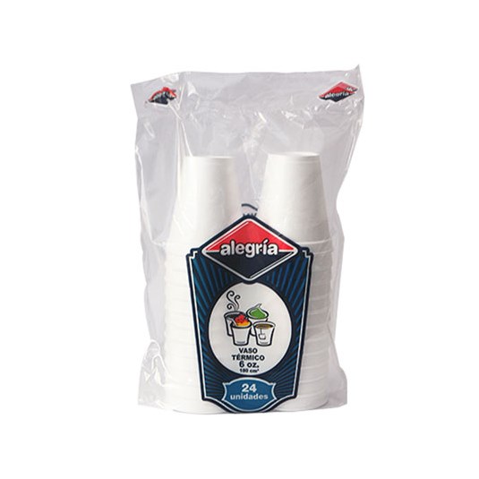 Vaso 6 Oz Térmico Alegría X 24 Uni
