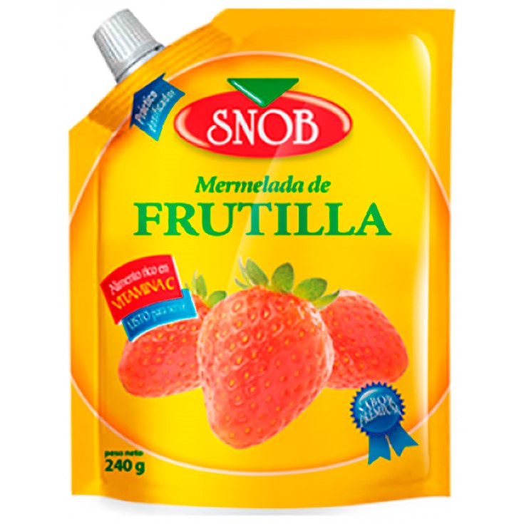 Mermelada Sachet Frutilla Snob 240 Gr