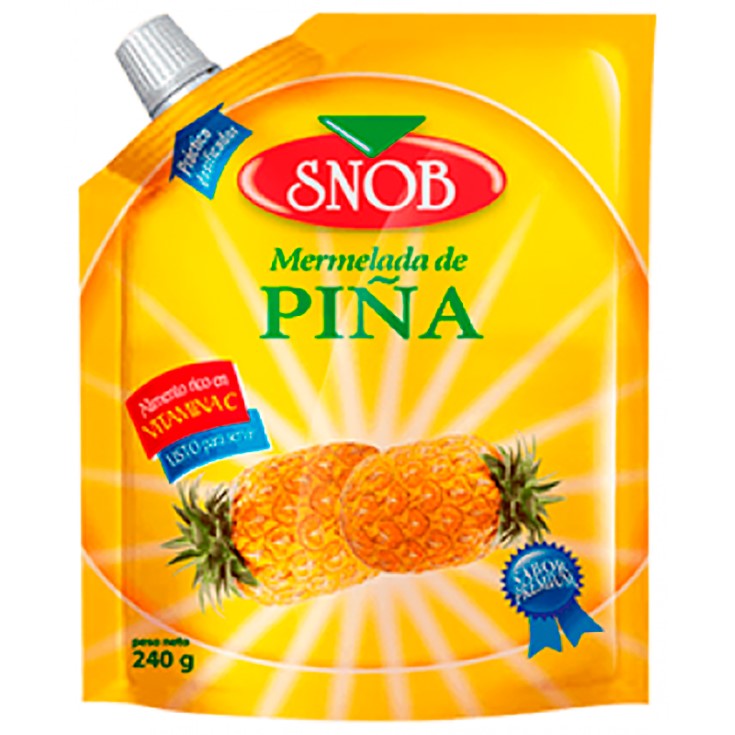 Mermelada Sachet Sabor Piña Snob 240 Gr