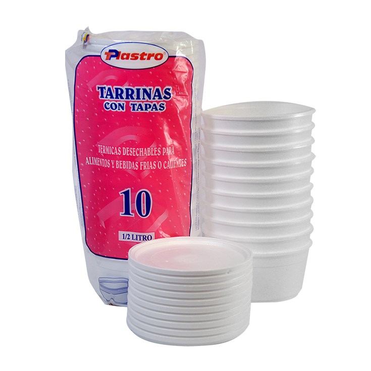 Tarrinas Térmicas Plastro 1/2lt X 10 Un 