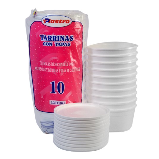 Tarrinas Térmicas Plastro 1/2lt X 10 Un