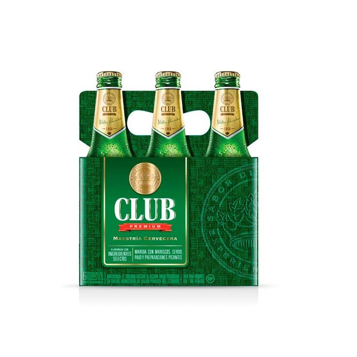 Club Sixpack Cerveza Verde Botella 330Ml.