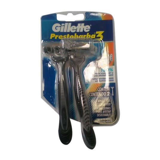 Afeitadora Desechable Gillette Pack X 2 Prestobarba 3 Hojas