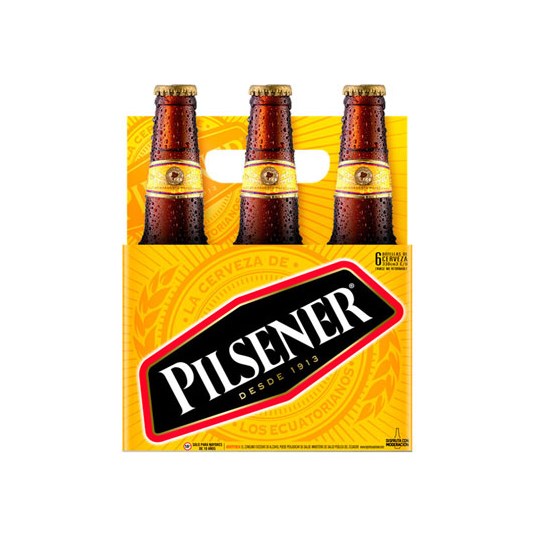 Pack X 6 Uni Pilsener Cerveza Twiss Off 33 Ml