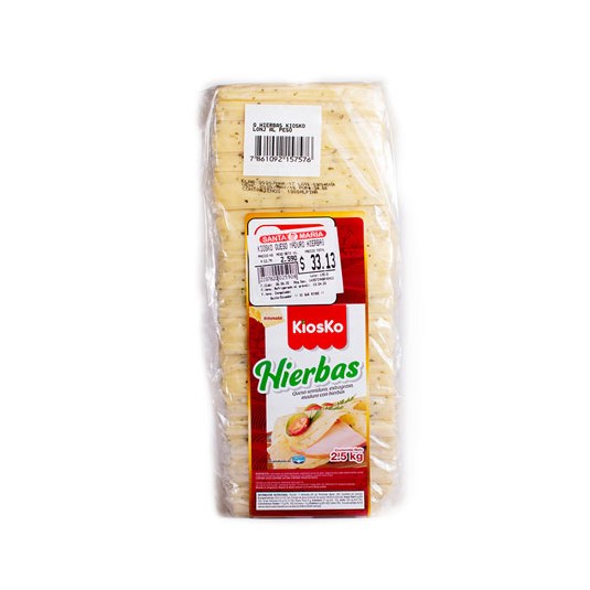 Queso Maduro de Hierbas Lonjeados Kiosko 2.5 Kg.