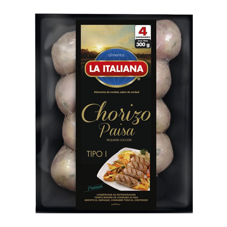 Chorizo Paisa La Italiana 300 Gr