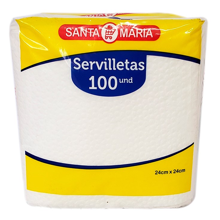 Servilleta Blanca Normal Santa Maria X 100 Un