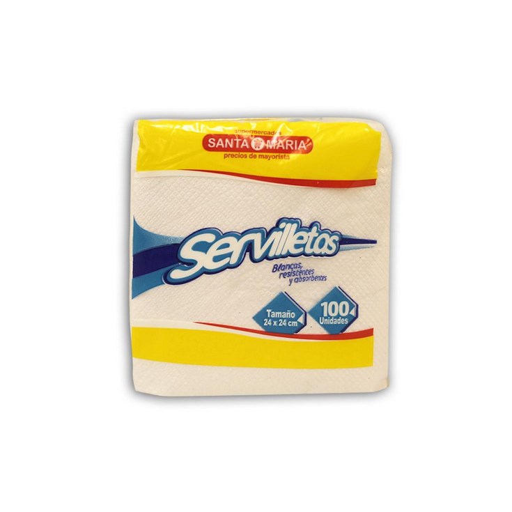 Servilleta Blanca Normal Santa Maria X 100 Un