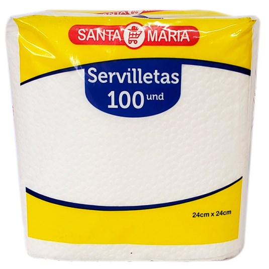 Servilleta Blanca Normal Santa Maria X 100 Un
