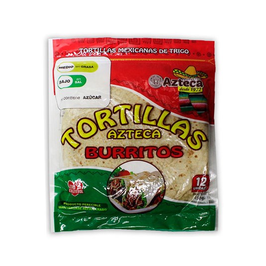 Tortilla Para Burro De Trigo Azteca 450 Gr.