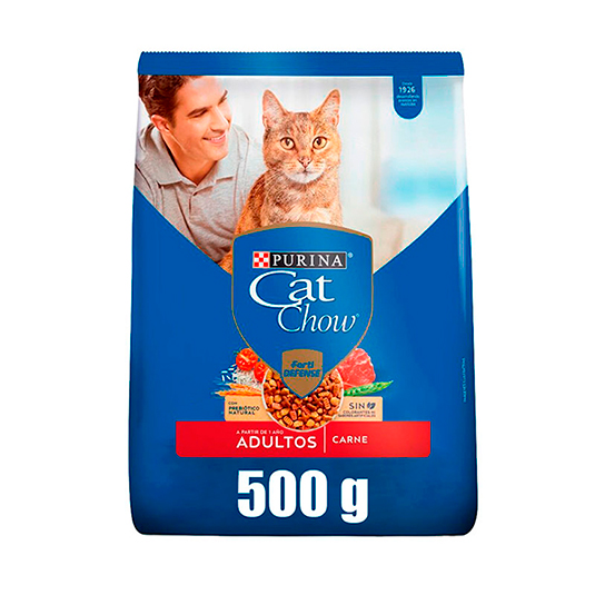 Purina cat chow adultos carne x 500 gr.