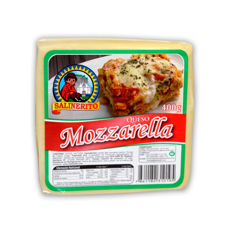 Queso Mozzarella Salinerito 400 Gr.