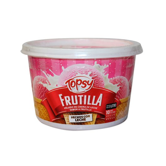 Helado De Frutilla Topsy 1 Lt