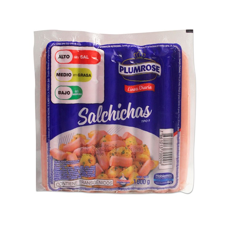 Salchicha Plumrose Línea Diaria 1 Kg