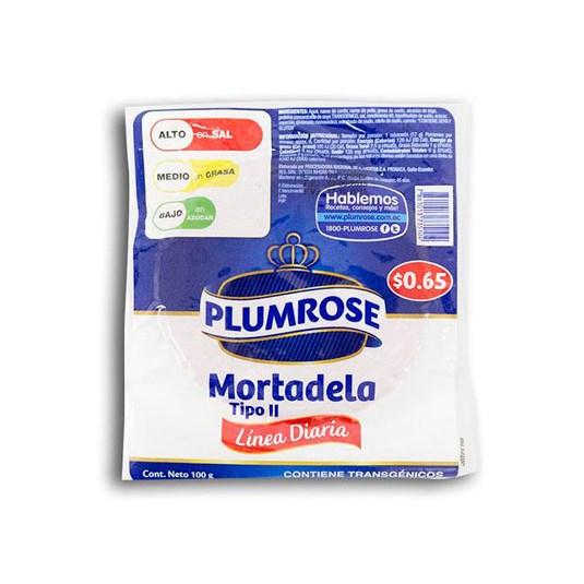 Mortadela Plumrose Línea Diaria 100 Gr