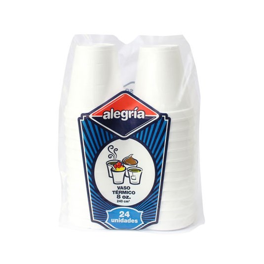 Vaso 8 Oz Térmico Alegría X 24 Uni