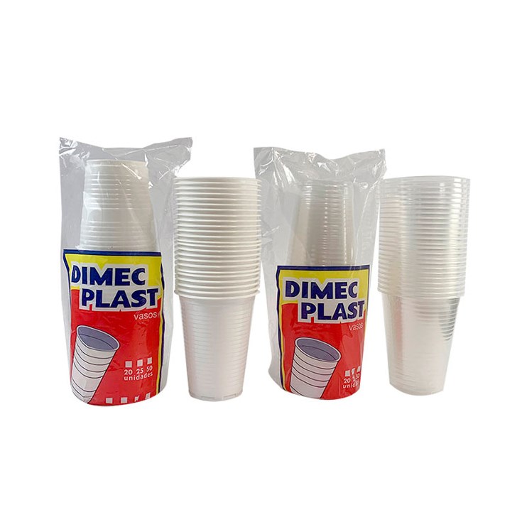 Plast Vaso 12 Onz Blanco Transparente Dimec X