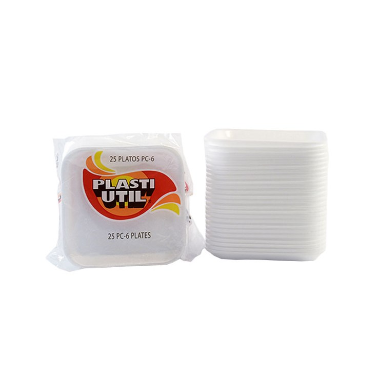 Plato Plasti-Util Pc- 6" Color Blanco X 25 Un