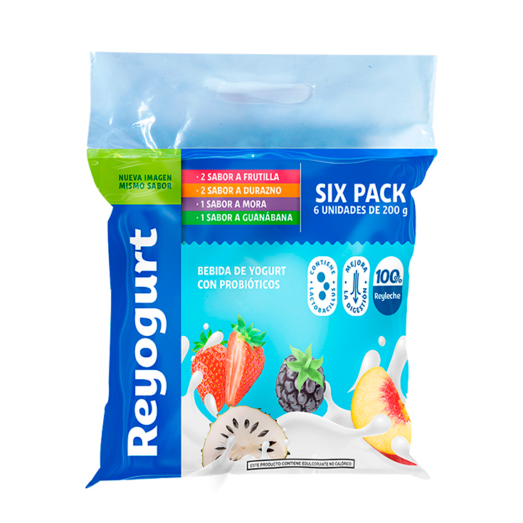 Yogurt Reyogurt sixpack funda 200 ml.