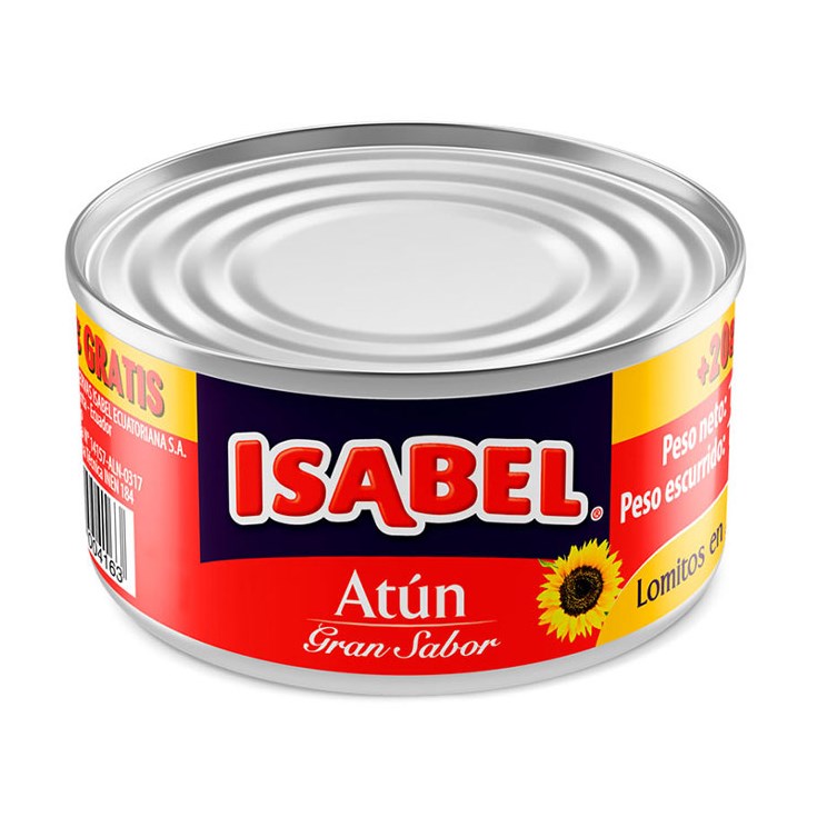 Atún Aceite Tapa Plana Isabel 160 Gr Gratis 2